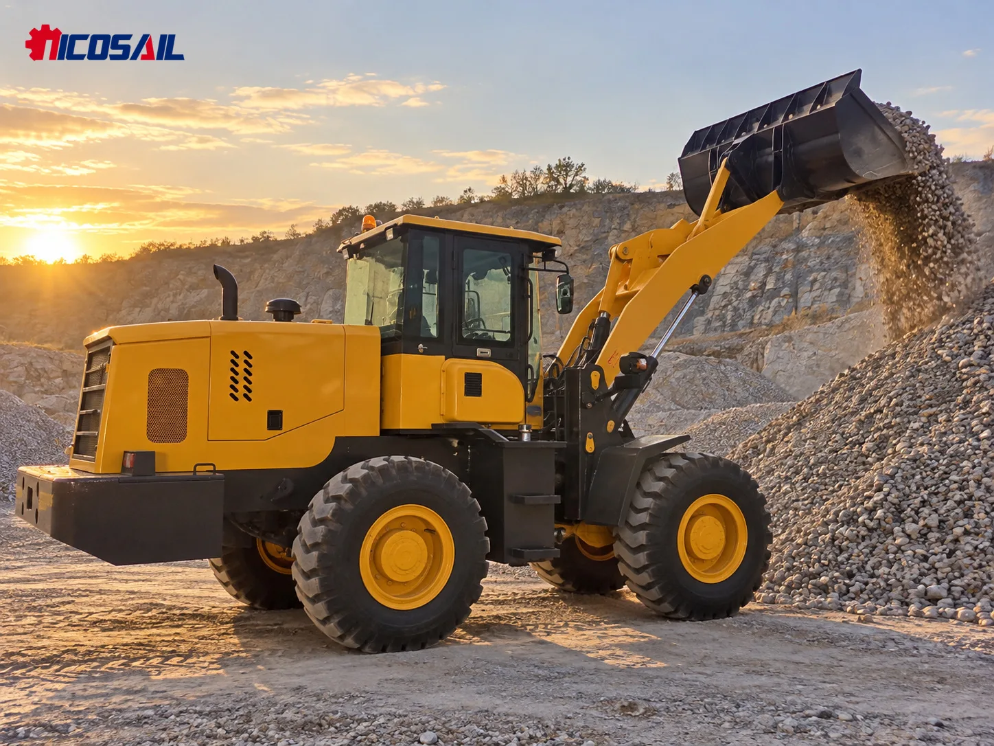 NICOSAIL ZL950 3 Ton Wheel Loader with 1.7 m³ Bucket and 92 kW Diesel Engine for Quarry and Construction